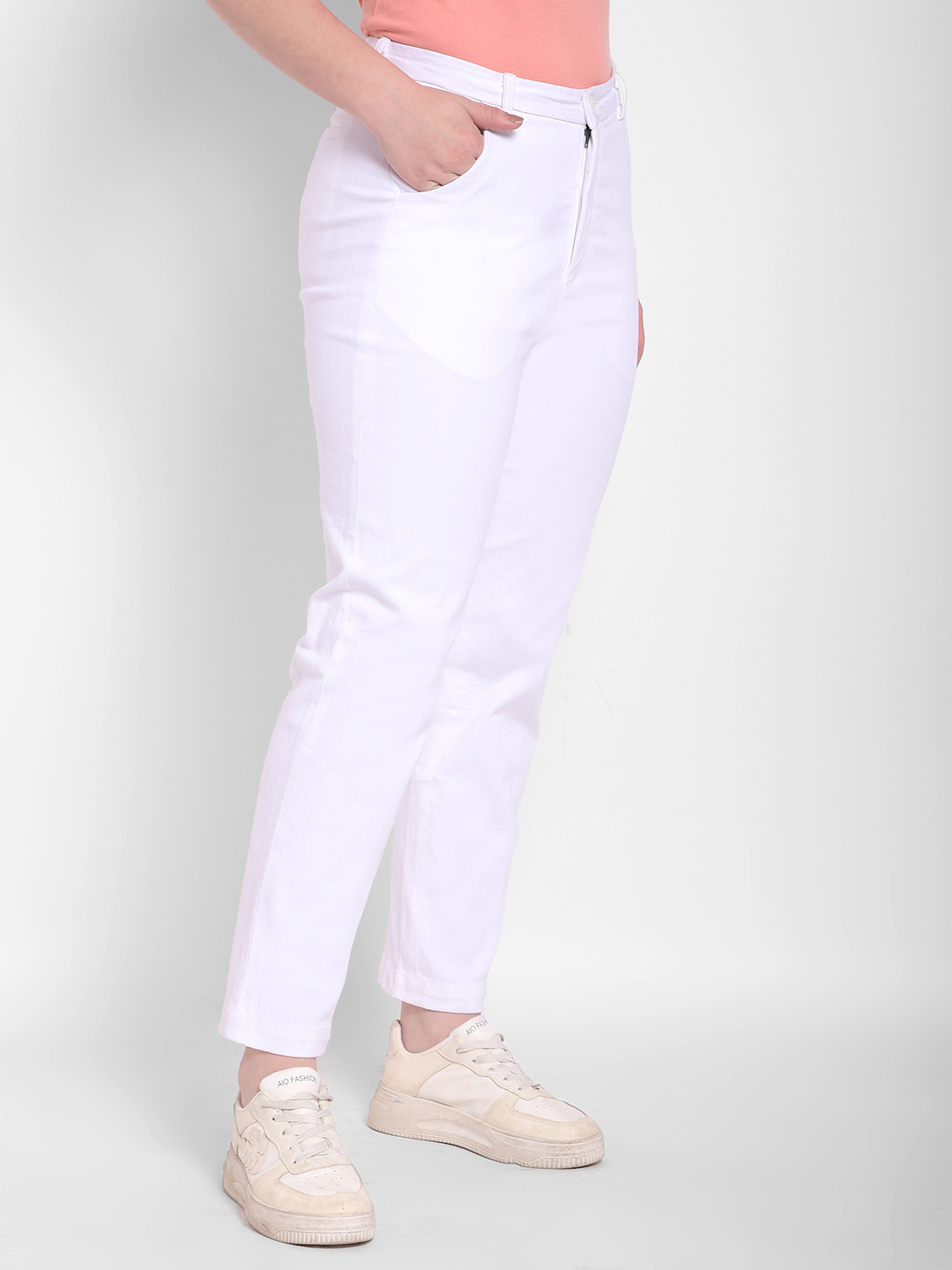 Numero Uno Women White Slim Fit Trouser